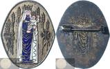 Europe Historiepenning Enameled religious brooch or Pin - Mary, mother of Jesus -
