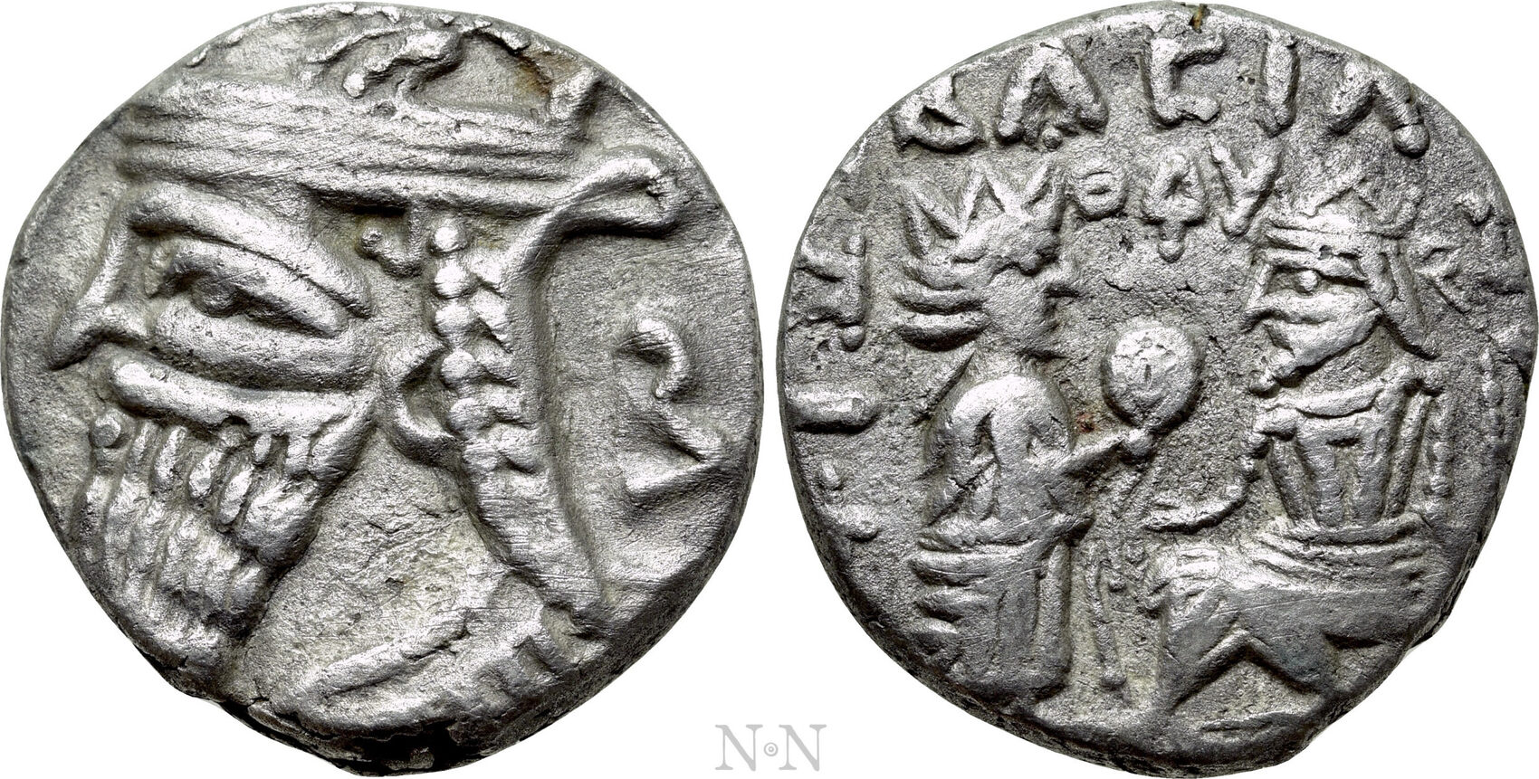 Griechen Tetradrachme KINGS OF PARTHIA. Vologases IV (Circa 147191