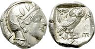 Griechen Tetradrachme ATTICA. Athens. Tetradrachm (Circa 454-404 BC). -