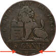 BELGIUM 5 Centimes 1834 Leopold I s+/ss-