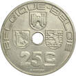 BELGIUM 25 Centimes 1939 FR/VL Leopold III - MEDAL ALIGNMENT / MEDAILLESLAG vz+