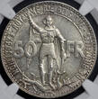 BELGIUM 50 Francs 1935 FR Leopold III - MEDAL ALIGNMENT / MEDAILLESLAG NGC MS 64