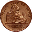 BELGIUM 2 Centimes 1851 Leopold I stgl