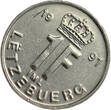LUXEMBOURG 1 Franc 1991 Jean - 90% MEDAL ALIGNMENT stgl-
