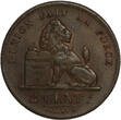 BELGIUM 2 Centimes 1836 Leopold I - overstruck on Dutch 1 Cent of Willem I ss+/vz-