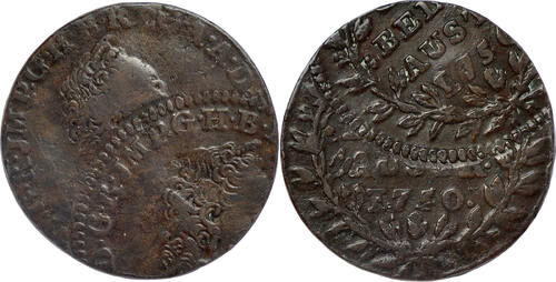 Austrian Netherlands Double Liard / Dubbel Oord 1750 Duchy of Brabant (Antwerp) - Maria Theresia - R