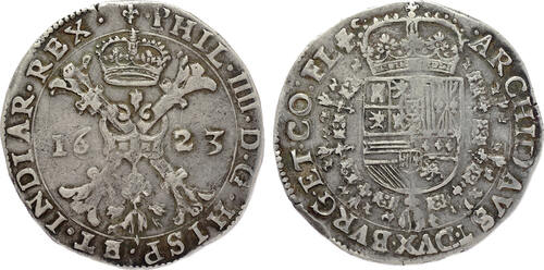 SOUTHERN NETHERLANDS Patagon 1623 County of Flanders - Philip IV - Bruges mint SS+