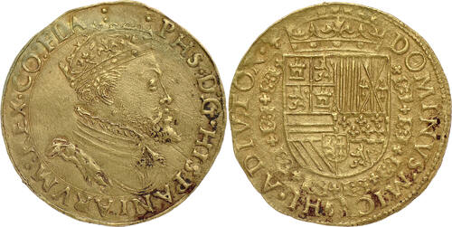 SPANISH NETHERLANDS Gold Real / Gouden Reaal n.d. (1560-1576) County of Flanders - Philip II - Bruge