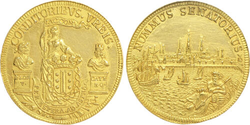 Northern Netherlands Gold Vroedschapspenning or Attendance Token n.d. (1691) Province of South Holla
