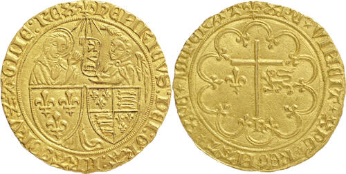 France Salut d'Or n.d. (1423) Henri VI of Lancaster - Saint-Lô mint - 2nd issue Vzgl+