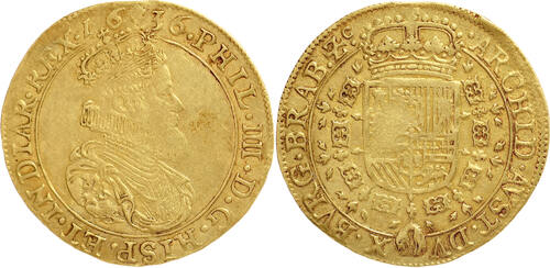 Southern Netherlands Double Souverain d'Or 1636 Duchy of Brabant (Brussels) - Philip IV - wide 