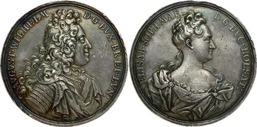 German States AR Medal (4 Taler) n.d. (1710) Duchy of Braunschweig & Lüneburg - August Wilhelm fast 