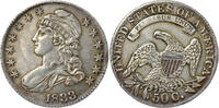 United States "Capped Bust” Half Dollar 1833 Federal Republic - Philadelphia mint ss+, l. irisi