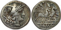 ROMAN REPUBLIC AR Denarius Anonymous - Second 'Anchor’ Series - Rome Mint -