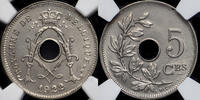 BELGIUM 5 Centimes Albert I - TOP POP -