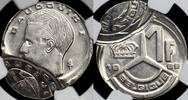 BELGIUM 1 Franc Boudewijn / Baudouin I - EXTREME MINT ERROR / MISSLAG -