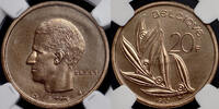 BELGIUM 20 Francs ESSAI / PATTERN 1980 FR Boudewijn / Baudouin I - TOP POP NGC MS 65