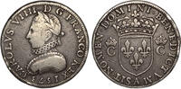FRANCE Teston QUADRUPLE PIÉFORT 1573 A Charles IX ss