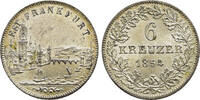 GERMAN STATES 6 Kreuzer 1854 Free City of Frankfurt vz+ 90,00 EUR  zzgl. 11,00 EUR Versand