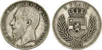 CONGO FREE STATE 1 Franc 1891 Leopold II ss