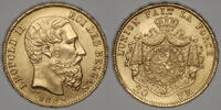 BELGIUM 20 Francs 1882 over 72 Leopold II vz+ 1150,00 EUR kostenloser Versand