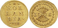 NORTHERN NETHERLANDS Gold  Bezemstuiver  (1/2 Ducat) 1738 Province of Holland - Dutch Repu