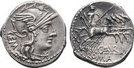 C. Aburius Geminus, Rome, 134 BC. AR Denarius Good VF