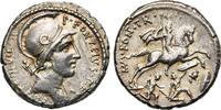 Roman Republic - P. Fonteius P. f. Capito. / Warrior on horseback. AR Denarius 55 BC. g ss