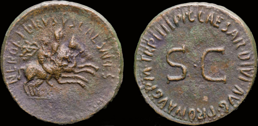 Roman died 31 and 33AD Nero & Drusus Caesares AE dupondius, struck ...