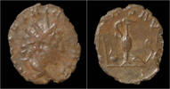 Roman antoninianus Tetricus II billon antoninianus pontificate implements -