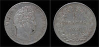 France 5 franc France Louis Philippe I 5 francs 1846W -