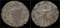 Roman antoninianus Gallienus silvered antoninianus Mars standing left