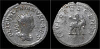 Roman antoninianus Valerian II AR antoninianus Jupiter on Amalthea