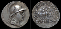 Bactria tetradrachm Bactria Eukratides I AR tetradrachm