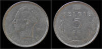 Belgium 5 frank Belgium Leopold III 5 frank 1936 VL- pos B