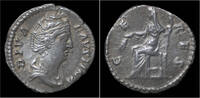 Roman denarius Diva Faustina Sr AR denarius Ceres seated left