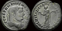 Roman follis Constantius I, as Caesar AE follis Carthage standing facing -