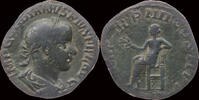 Roman sestertius Gordian III sestertius Apollo seated left -