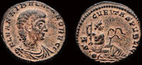 Roman AE3 Hannibalianus AE3 Euphrates seated right -