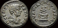 Thrace AE19 Thrace Pautalia Geta, as Caesar AE19 altar -