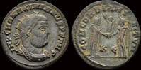 Roman radiate Maximianus Herculius AE radiate Jupiter presents Victory on globe -