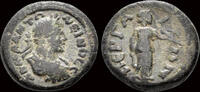 Pamphylia AE19 Pamphylia Perge Caracalla AE19 Artemis standing right -