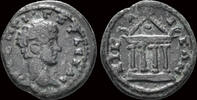 Bithynia AE17 Bithynia Nicae Geta, as Caesar AE17 tetrastyle temple -