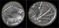 Celtic denier Celtic Gallia Allobroges AR denier à l'hippocampe