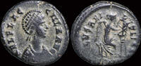 Roman AE4 Aelia Flaccilla AE4 Victory seated right -