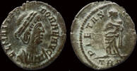 Roman AE4 Theodora AE4 Pietas standing right -