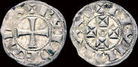 denier 1127-1137AD France France Aquitaine Guillaume (William) AR denier VF+