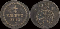 Germany 1/4 kreuzer Germany Pfalz Kurlinie Carl Theodor 1/4 kreuzer 1773 -