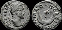 Thrace assarion Thrace Trajanopolis Caracalla AE assarion crescent and star -