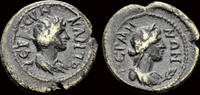 Roman AE18 Mysia Germe Imperial times AE18 Apollo right -